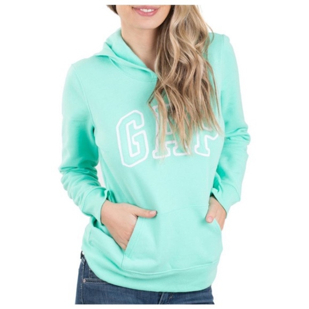 GAP teal/mint green pullover hoodie - Picture 2 of 7